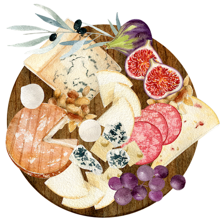 charcuterie watercolor graphic