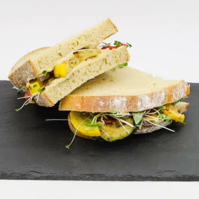 grilled veggie hummus sandwich